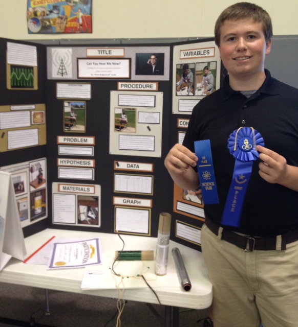 Kevin-1st-Place The boy was given awards and certificates for science