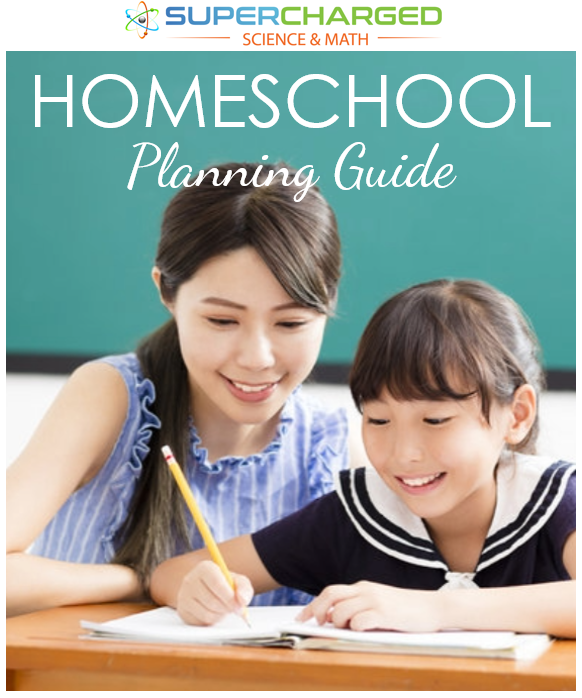 Homeschool science and math planning guidebook for parents Homeschool mom and daughter working on homework together